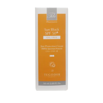 کرم ضد آفتاب +SPF50 بیرنگ فاقد چربی مناسب پوست چرب تگودر 50 میلی لیتر